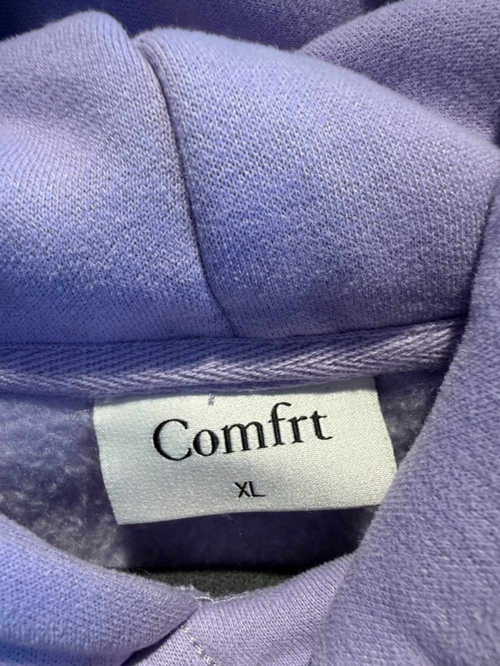 Comfrt Lavender Hooded Sweatshirt with Subtle Chest Embroidery - Picture 3 of 5